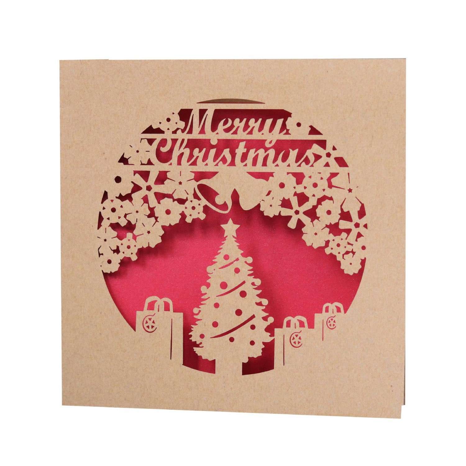 Christmas Greeting  Card Laser Cut Snowflake Pattern Personalized Custom